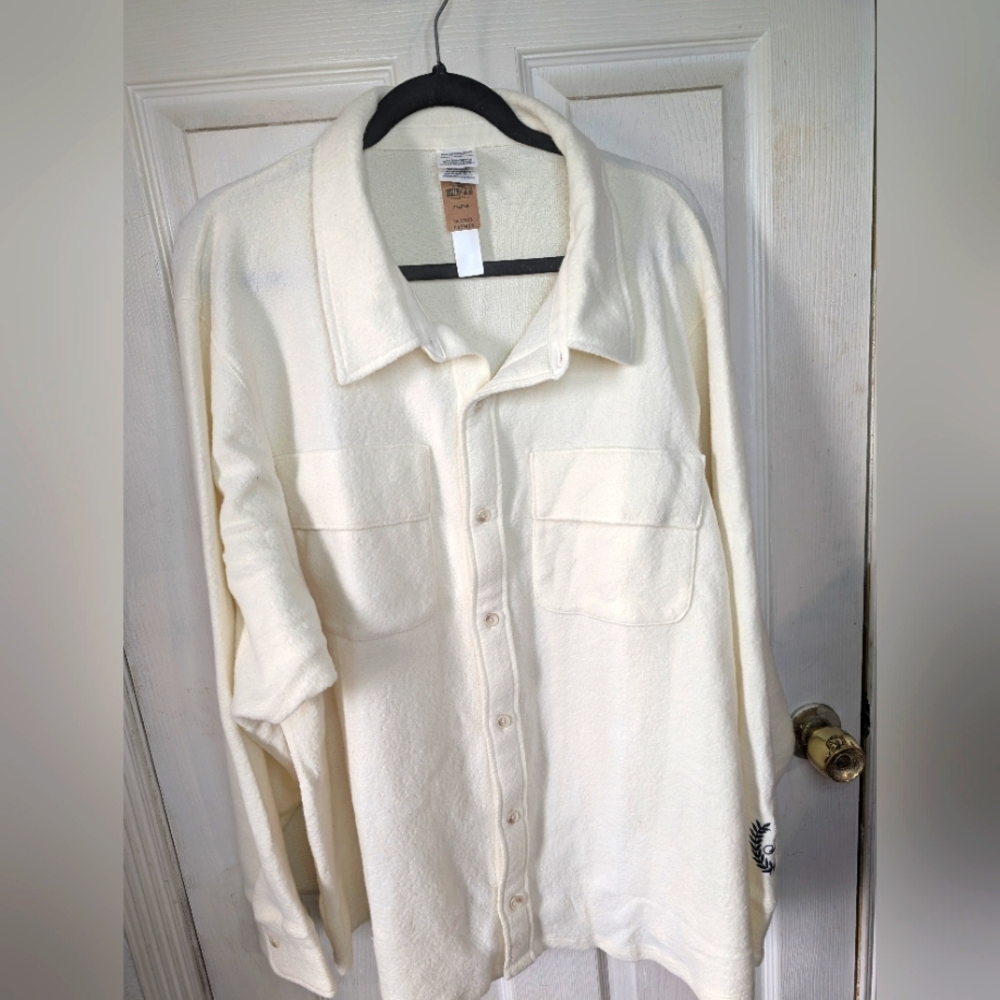 PINK Victoria's‎ Secret Off-White Lightweight Shirt Jacket Very Oversised 0293
